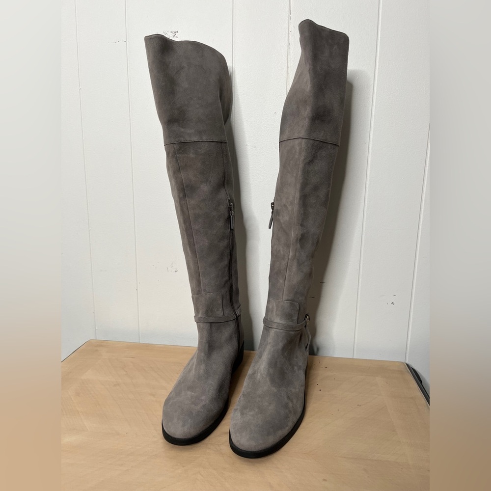 Cole Haan Valentia Gray Suede Over the Knee Boots Women's 11 Low Heel - Picture 3 of 13
